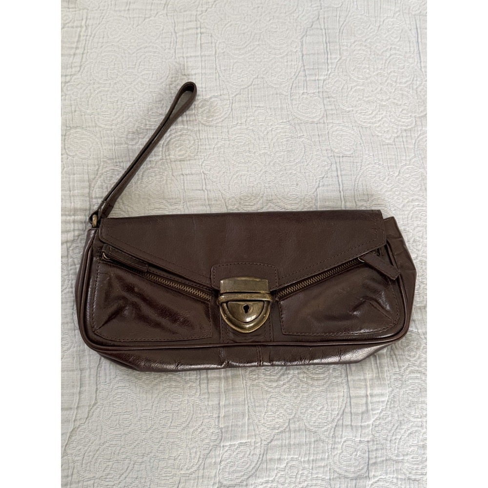Y2K‎ Vintage Nordstrom Satchel Leather Bag Boho Baguette Purse Brown Chocolate
